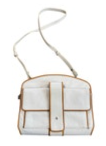 BIMBA Y LOLA Medium Pocket Leather Purse Cream Vintage Shoulder Bag Classic