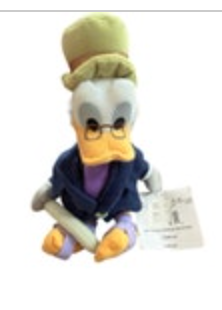 Disney Ebenezer Scrooge McDuck 10” Bean Bag Plush Christmas Carol Retired Tags