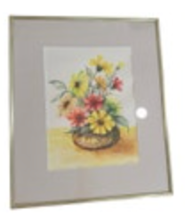 Framed Watercolor Artwork Daisy Daisies Signed Bright Decor Floral Flowers