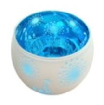 Disney Parks Cinderella's Castle Blue White Frosted Candle Holder See Through