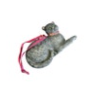 Vintage Debbie Mumm Cat Black Dark Gray Christmas Ornament Stamped