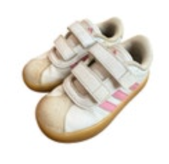 Adidas White Pink JI1266 Toddler Size 8 Hook Loop Gummy Sneakers Shoes