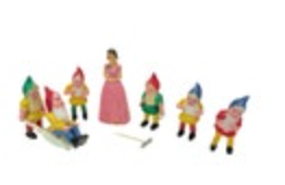 Vtg Snow White +6 Dwarfs Mini Figurines Cake Topper Decorations Birthday
