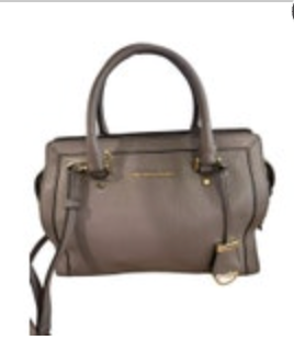 Michael Kors Collins Medium Satchel 2-Way Shoulder Bag in Beige Leather