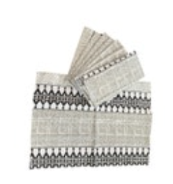 Viva By Vietri Bohemian Napkins Black and Gray Set of 8 Read
