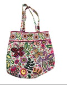 Vera Bradley Toggle Tote Viva La Vera Floral Pattern Quilted Purse Bag EUC