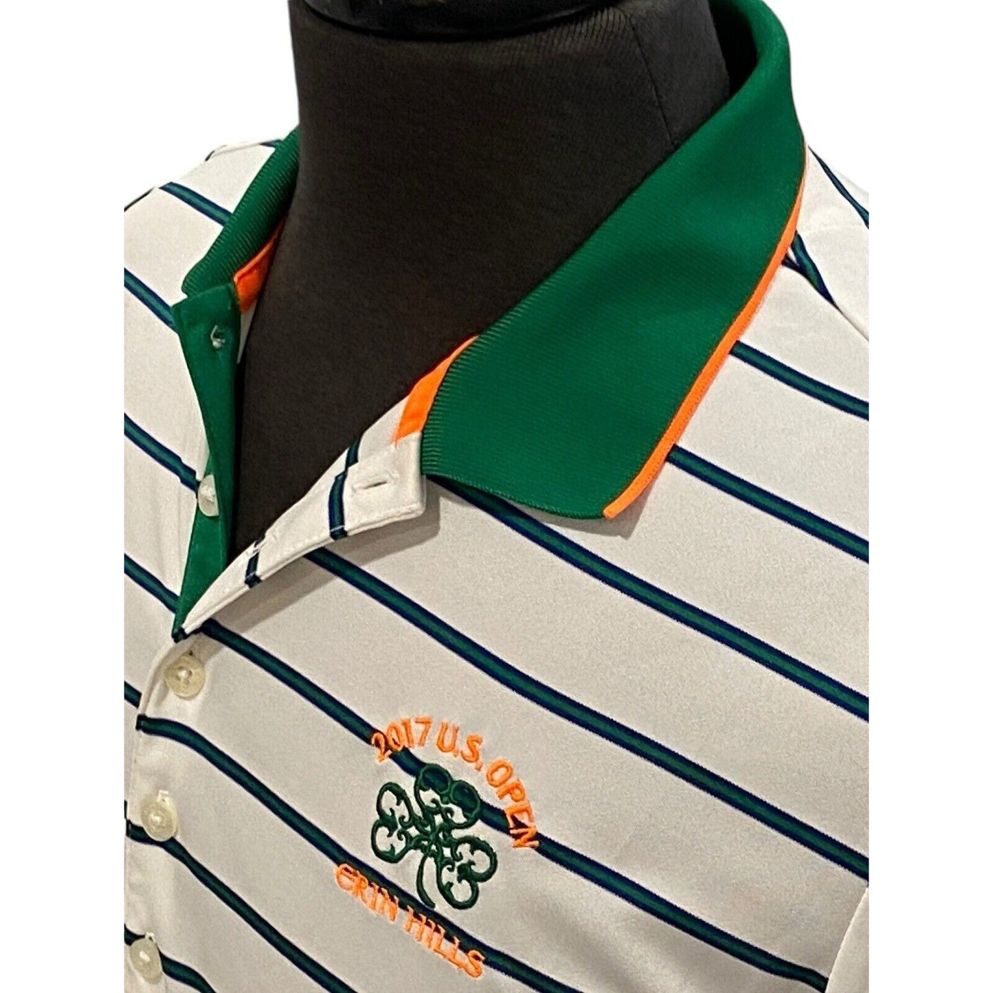 Size L Polo Golf Ralph Lauren Shirt Mens 2017 US. Open Erin Hills Logo Striped