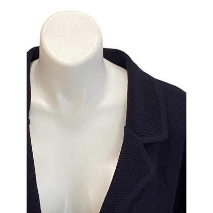 1X Exclusively Misook Cardigan Jacket Women’s Navy Blue Single Hook 3/4 Sleeve