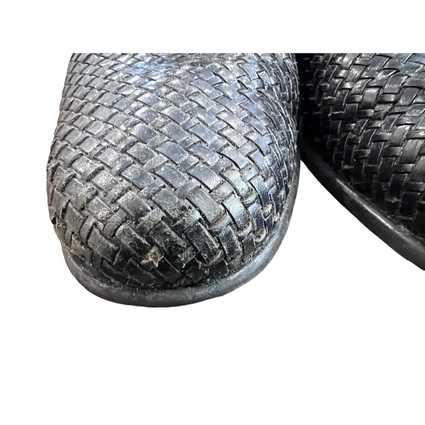 Vintage TROTTERS LILA Woven Leather Black Oxford Shoes Flats 9.5 S (AAA)