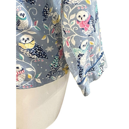 Size Large Nick & Nora Snowy Owl Snow Scarves Scarf Flannel Pajama Set Pjs