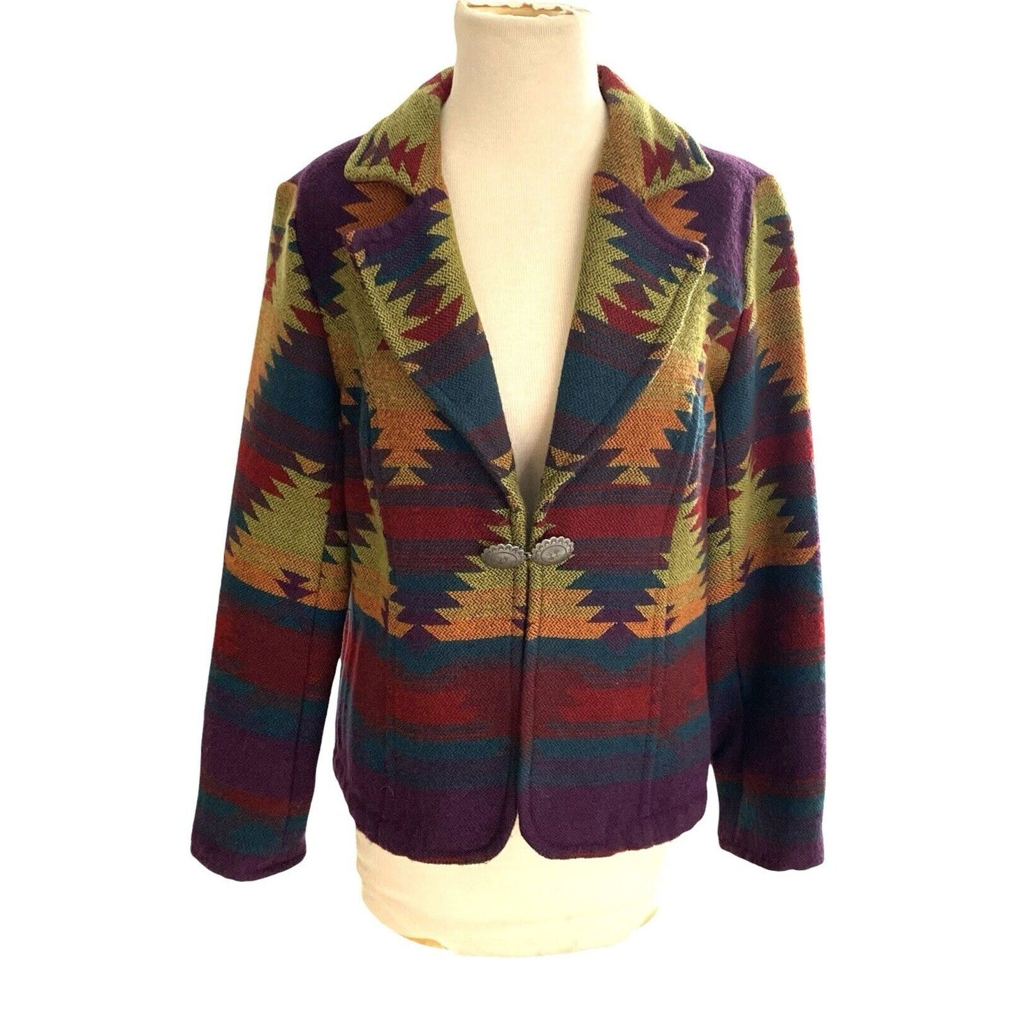 Vintage Coldwater Creek Small Jacket Geometric Southwest Western Aztec Boho