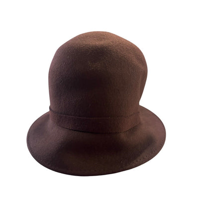 Trixie Brand Brown Women’s 100% Wool Cloche Hat Bow One Size
