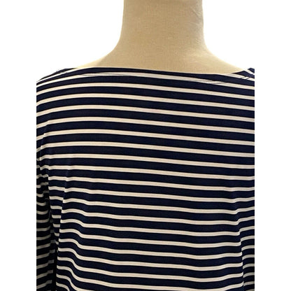 Small Vineyard Vines Sankaty Boatneck Striped Navy White Performance Fabric