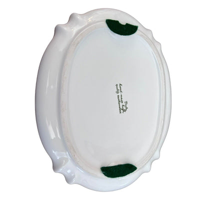 Italian Earthenware Floral Ceramic Glazed Handpainted Serving Dish Platter Italy