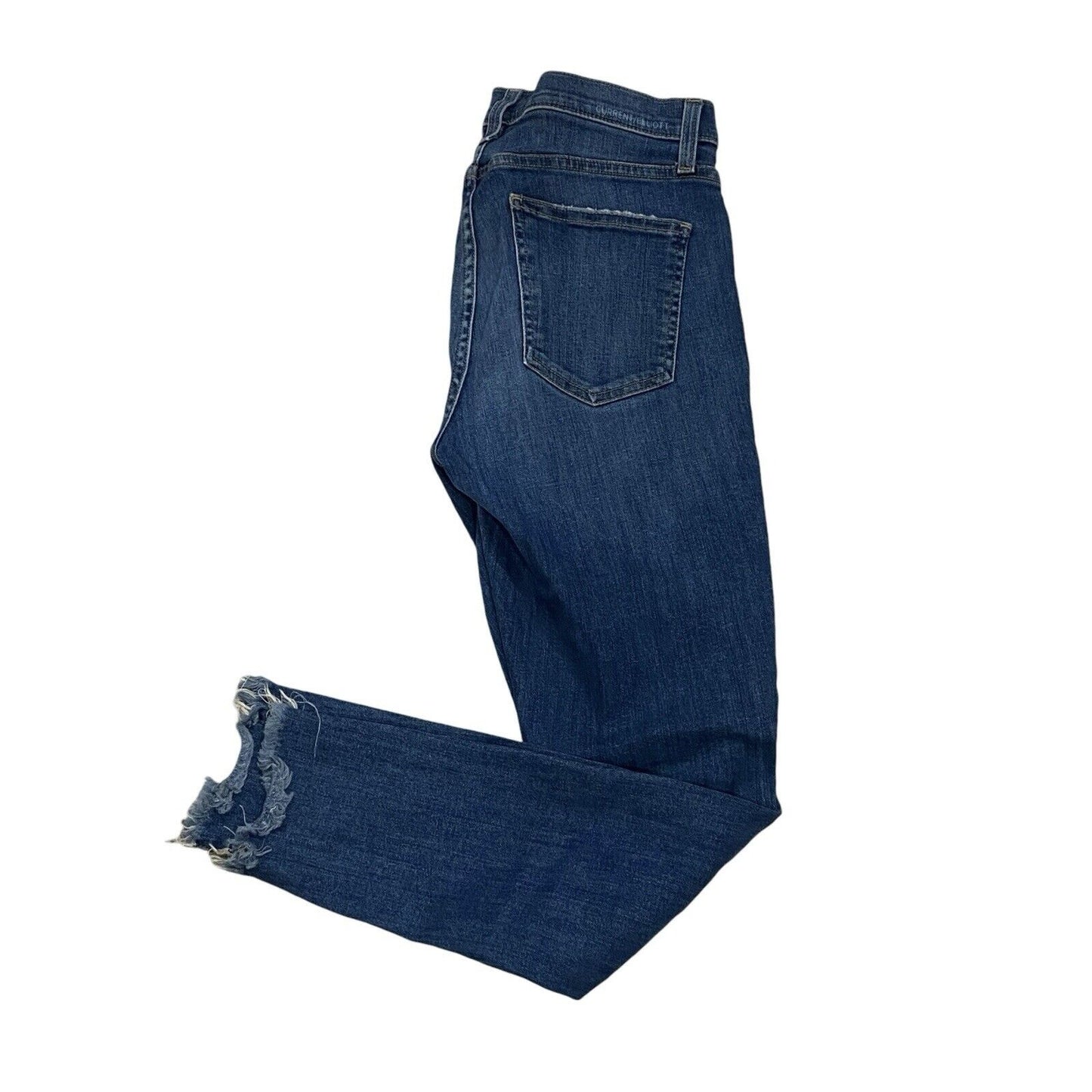 Size 27 Current Elliott Women Jeans Skinny Medium Wash Distressed Hem Raw