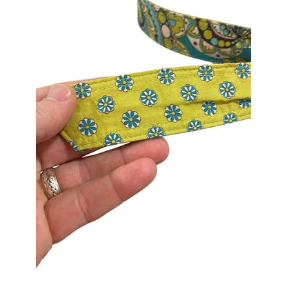 Vintage Vera Bradley Fabric Belt Peacock Turquoise Paisley Floral Bohemian 43”
