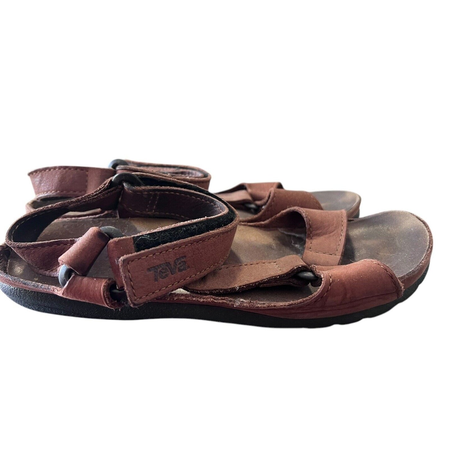 Teva Sandals Women’s Size 7 Ventura Cork Strappy Leather Brown Rubber Sole