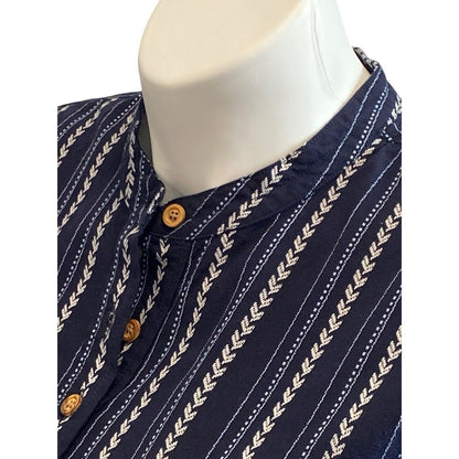 Size XL J. Peterman Tunic Top Navy Blue Great Basin Blouse