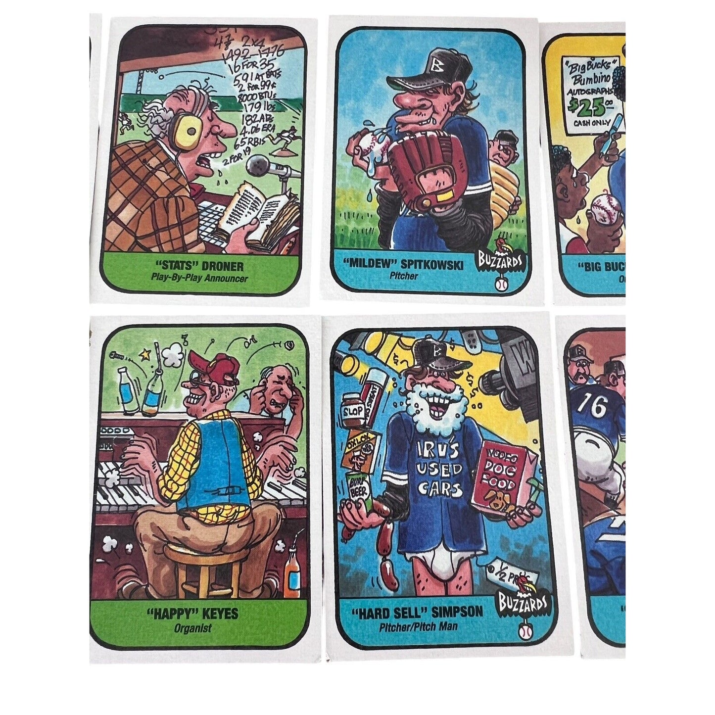 Wacky at Bats Confex Inc. Trading Cards Set Of 10