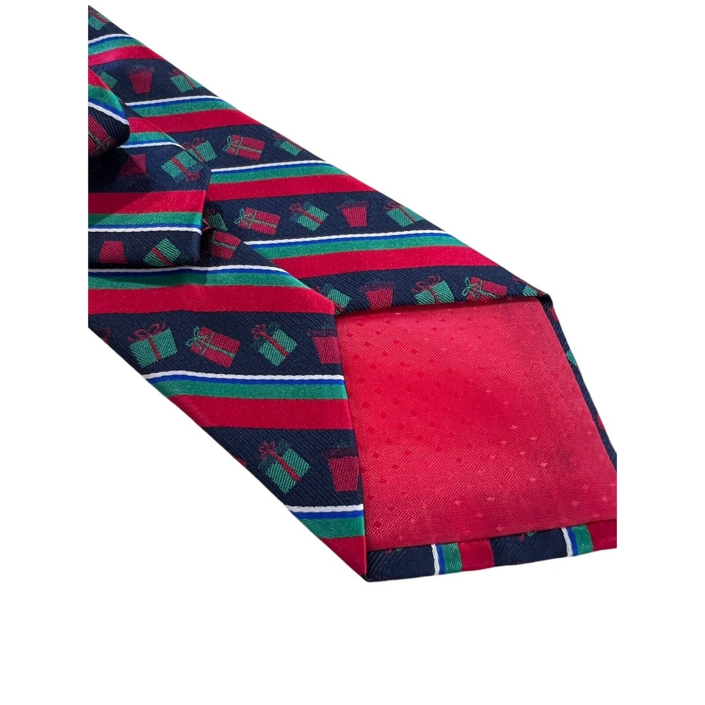 Hallmark Holiday Traditions Christmas Presents Striped Tie Novelty Necktie New