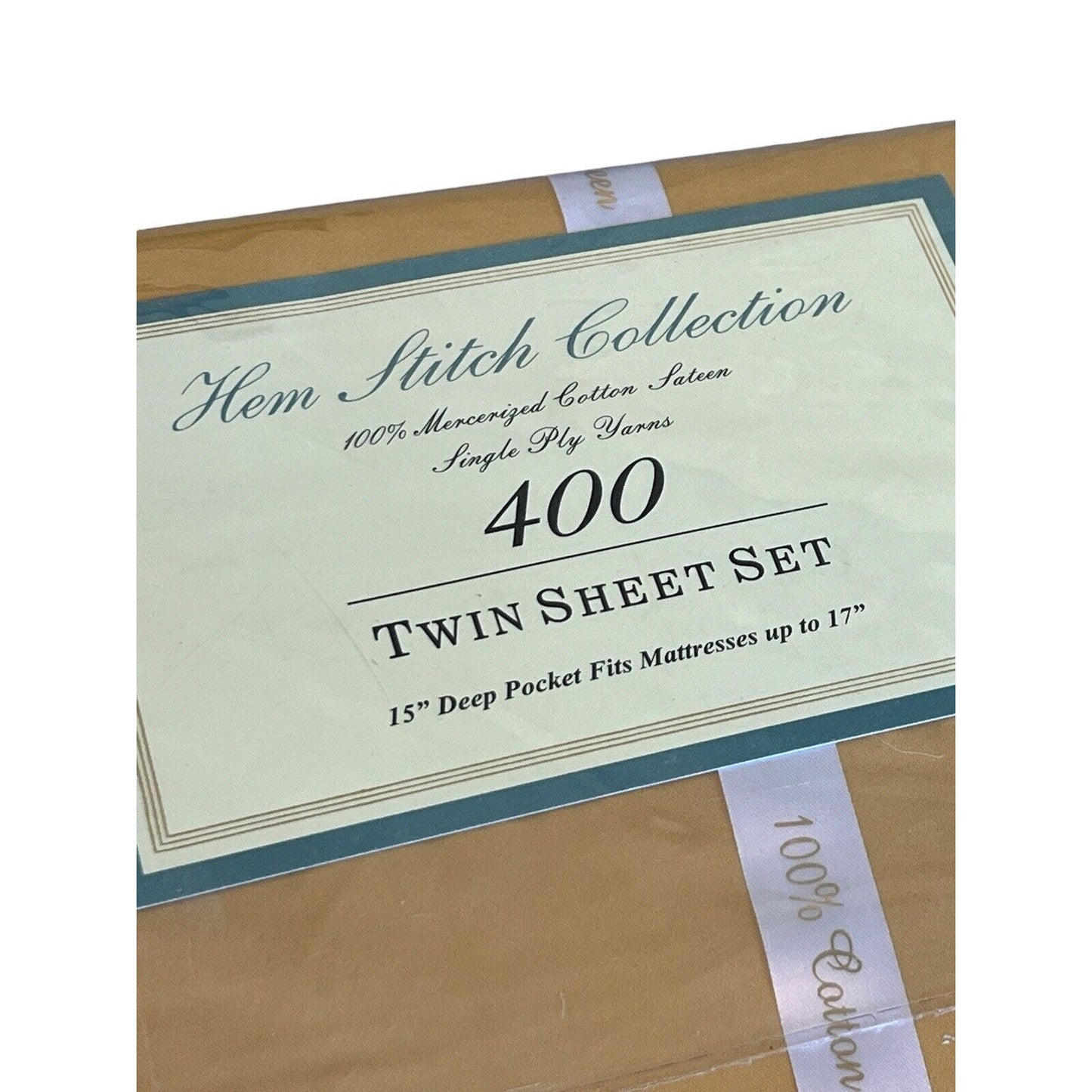 Twin 400 Thread Count Solid Sheet Set Gold Yellow Hem Stitch Collection New