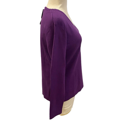 NEW Chico's Women’s Purple Silk Nylon Rayon Cardigan Sweater Size 2 Large