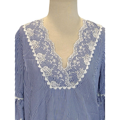 Size Small Laundry by Shelli Segal Womens Coastal Preppy Striped Dress Lace