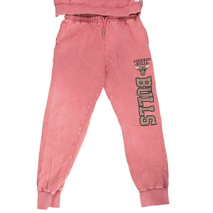 Size 8 Youth Chicago Bulls Hoodie Sweatpants Set Distressed Red NBA Sweatsuit