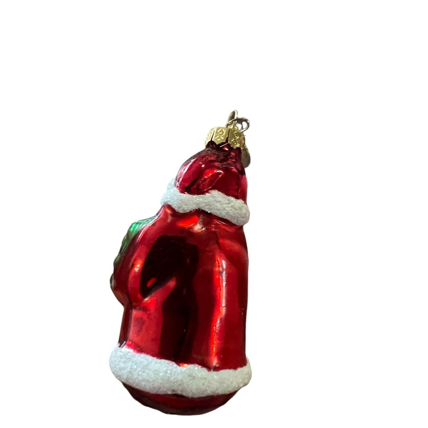 Dept 56 Blown Glass Christmas Ornament Santa Claus Sleigh Set Of Two 2.5”