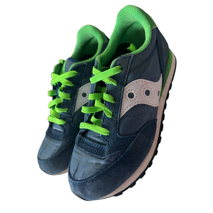 Saucony Jazz Original SK266316 Blue Green Suede Sneakers Shoes Youth 13