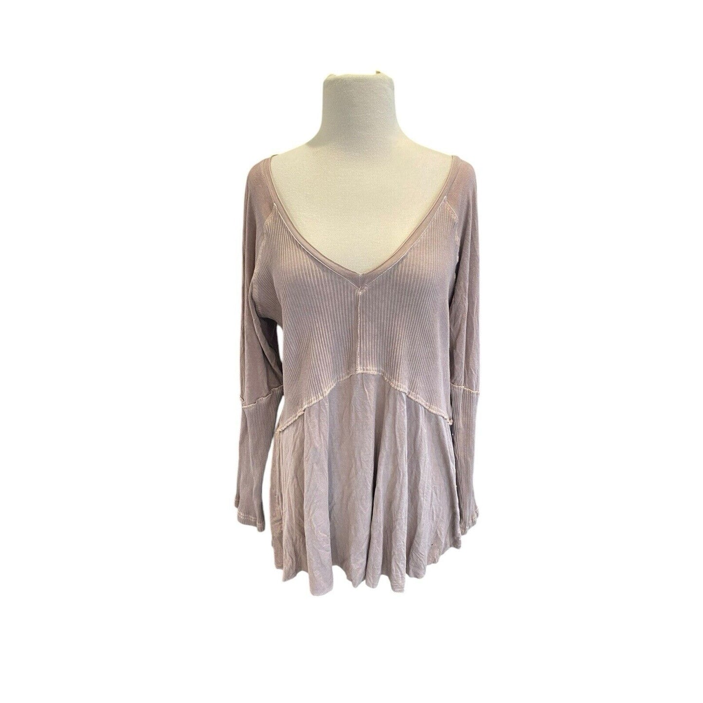 Size Medium POL Tunic Top Mauve Pink Boho V-neck Blouse Rustic