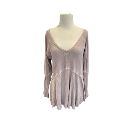 Size Medium POL Tunic Top Mauve Pink Boho V-neck Blouse Rustic