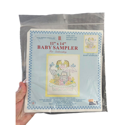 Jack Dempsey Stamped Baby Sampler 11"X14" Noah's Ark 4070 Pattern #39