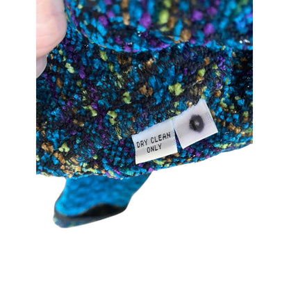 LAURA FISHER BONVALLET Handwoven Open Jacket Beauxchenes Fibre Art to Wear Teal