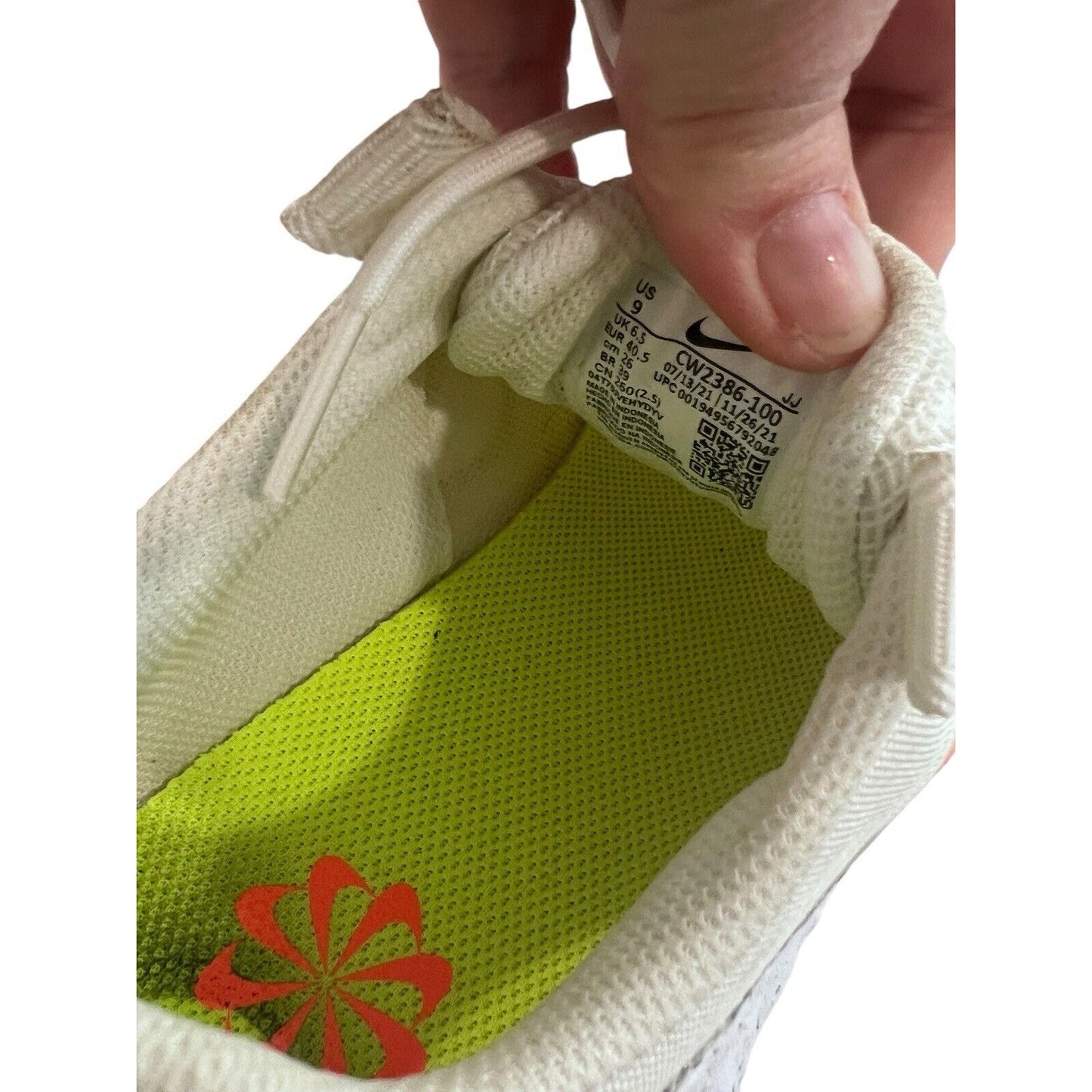 Nike Womens Crater Impact CW2386-100 White Running Shoes Sneakers Size 9.5