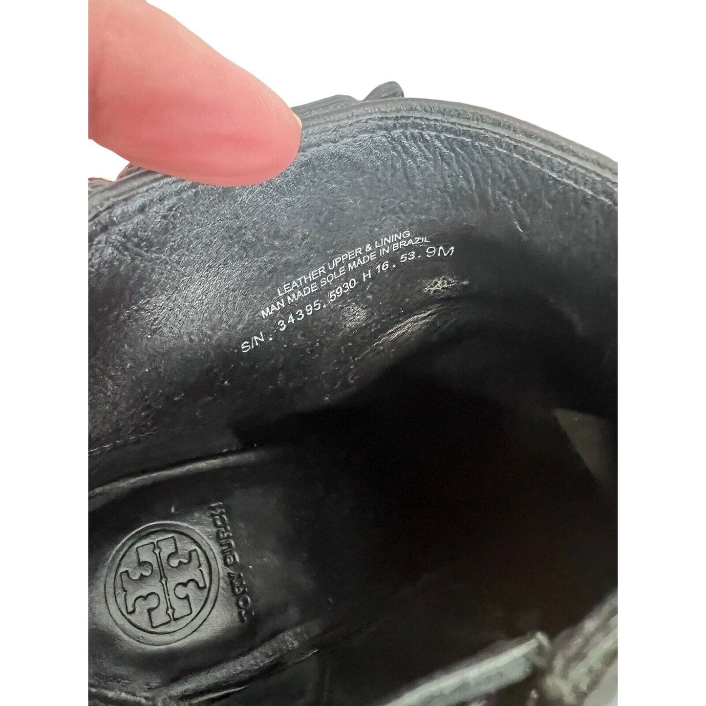 Tory Burch Brooke Black Ankle Wedge Woman Boots Size 9 EUC Pebbled Leather