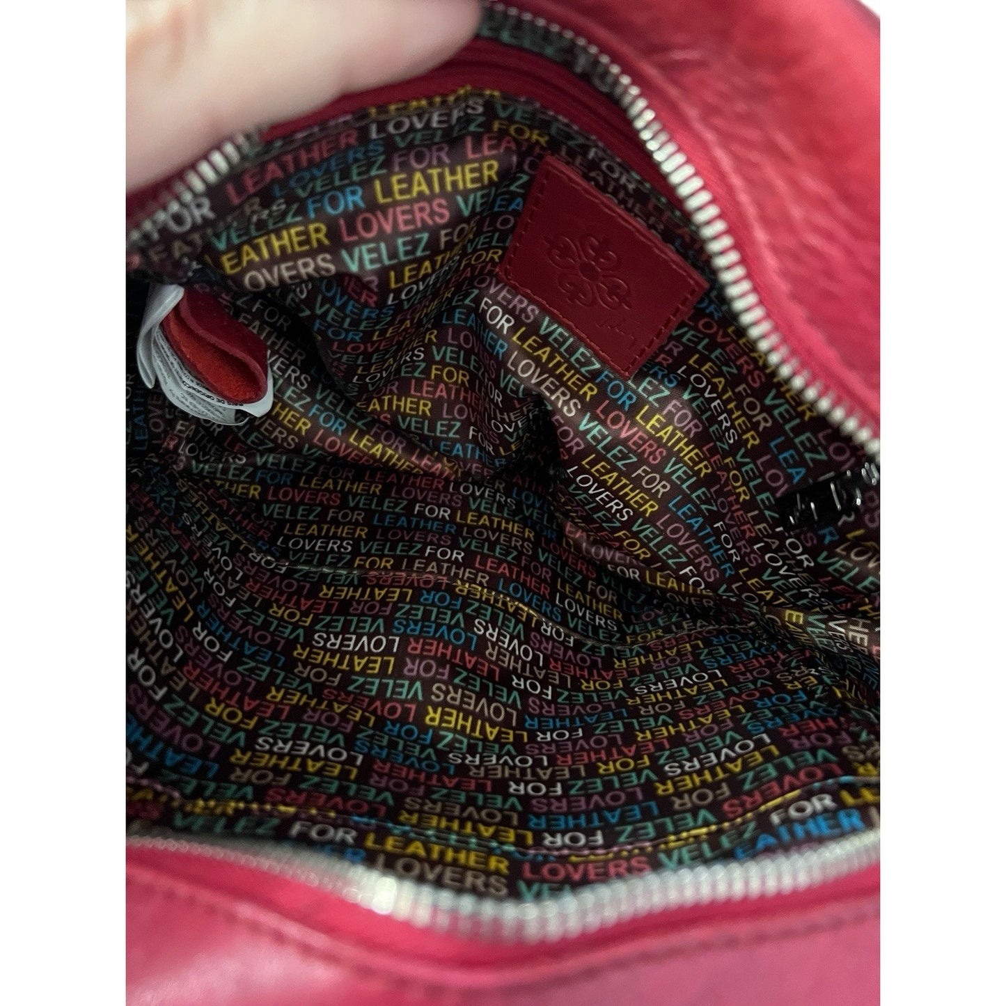 Velez Leather Handbag Crossbody Red Tassels Adjustable Strap