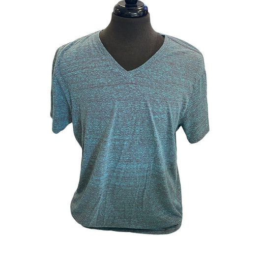 Size 2XL RED CAMEL Mens Vintage T Shirt Short Sleeve Teal V-Neck