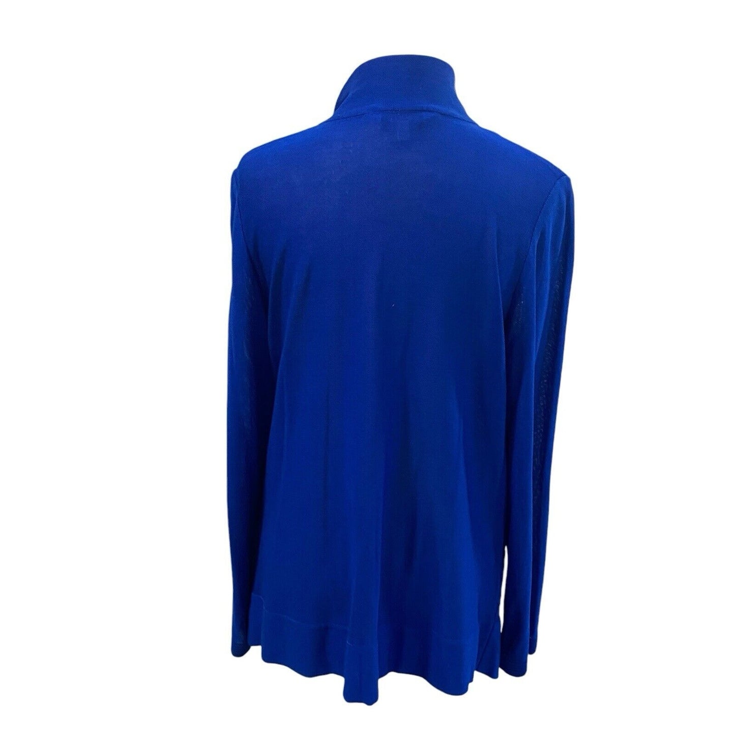 Small Exclusively Misook Blue Solid Open Front Sweater Cardigan Textured