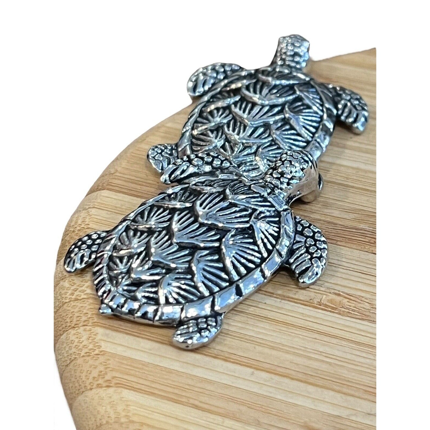 Mudpie Long Turtle Wood Board Set 10” X 6.5” with Small Fork