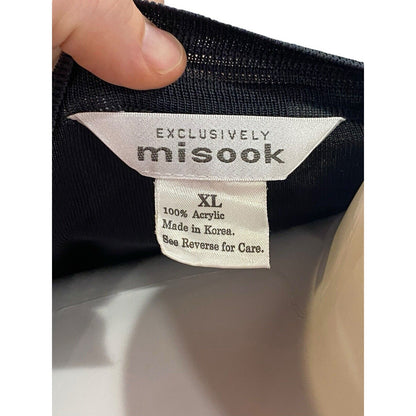 Size XL Exclusively Misook Gray Solid Open Front Sweater Cardigan 4 Pocket