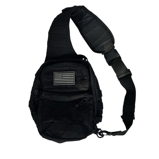 Tactical Sling Bag Chest Shoulder Pack Crossbody Pouch Removable Patch Military