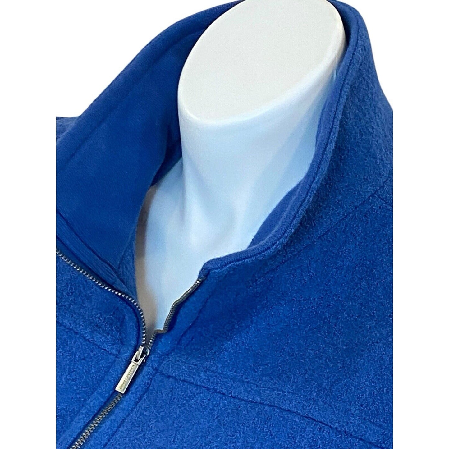 Lands’ End Womens Wool Blend Coat Size 16W Royal Blue Full Zip Pockets