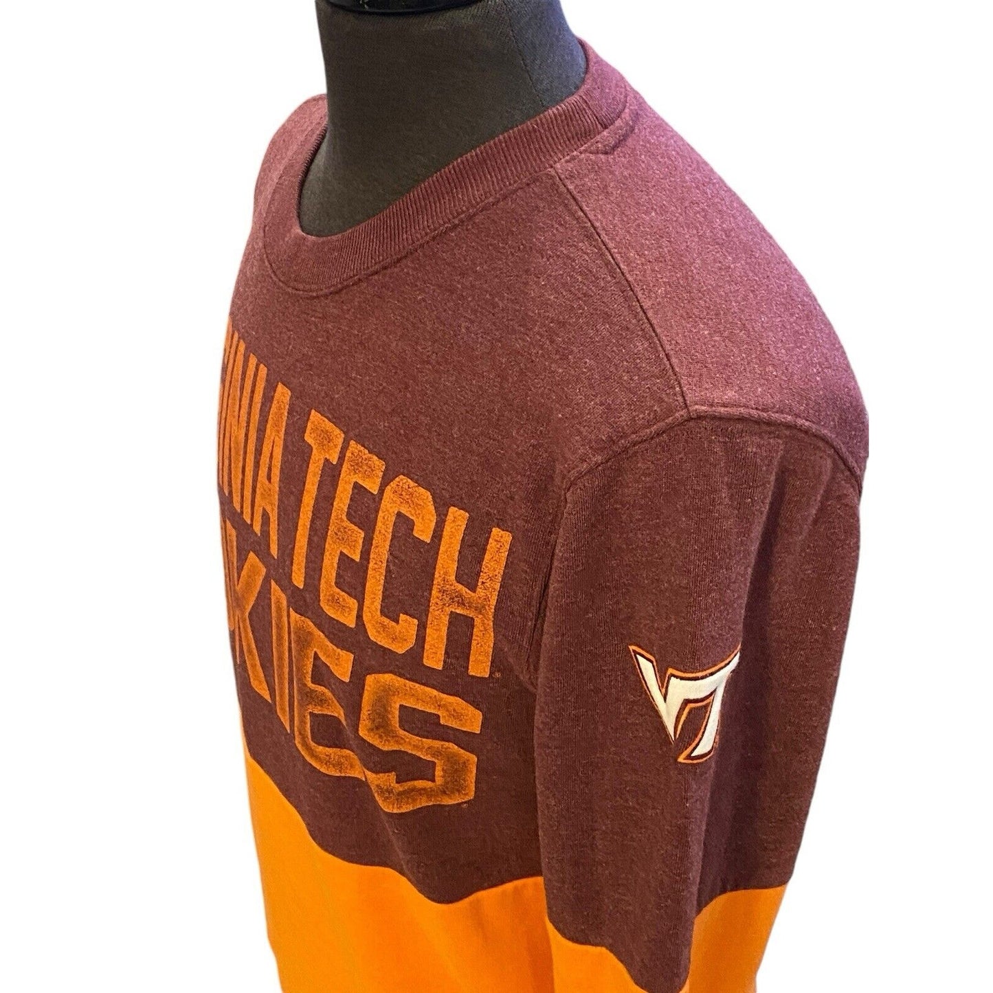 Size Small Virginia Tech Sweatshirt Mens Hokies Crewneck Distressed Vintage Look