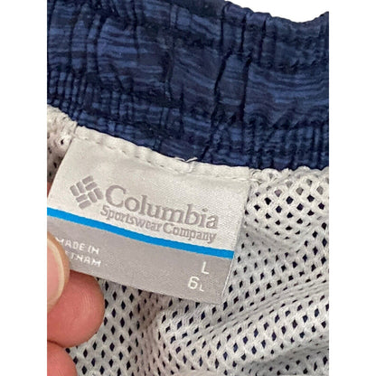 Size L Columbia Omni-Shade Shark Drawstring Water Shorts Blue Men Swim Trunks