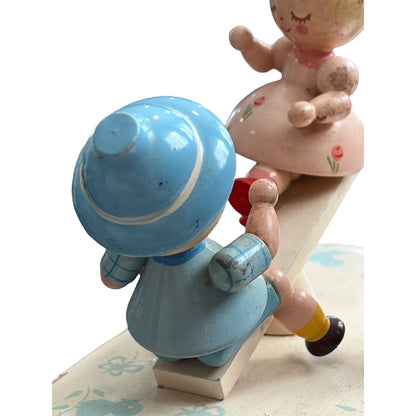 Vintage 1960s Wooden Nursery Lamp Young Designs Inc Boy/Girl Tested Works NY USA