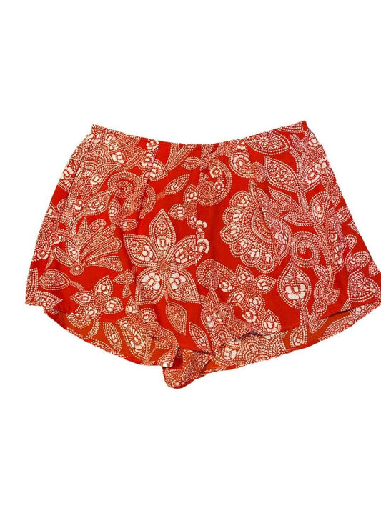 Medium Show Me Your MuMu Red Orange Floral Shorts