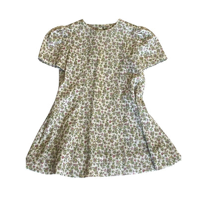 Vintage Girls Handmade Dress Jacket Set Floral Flowers Spring Homemade Cottage I