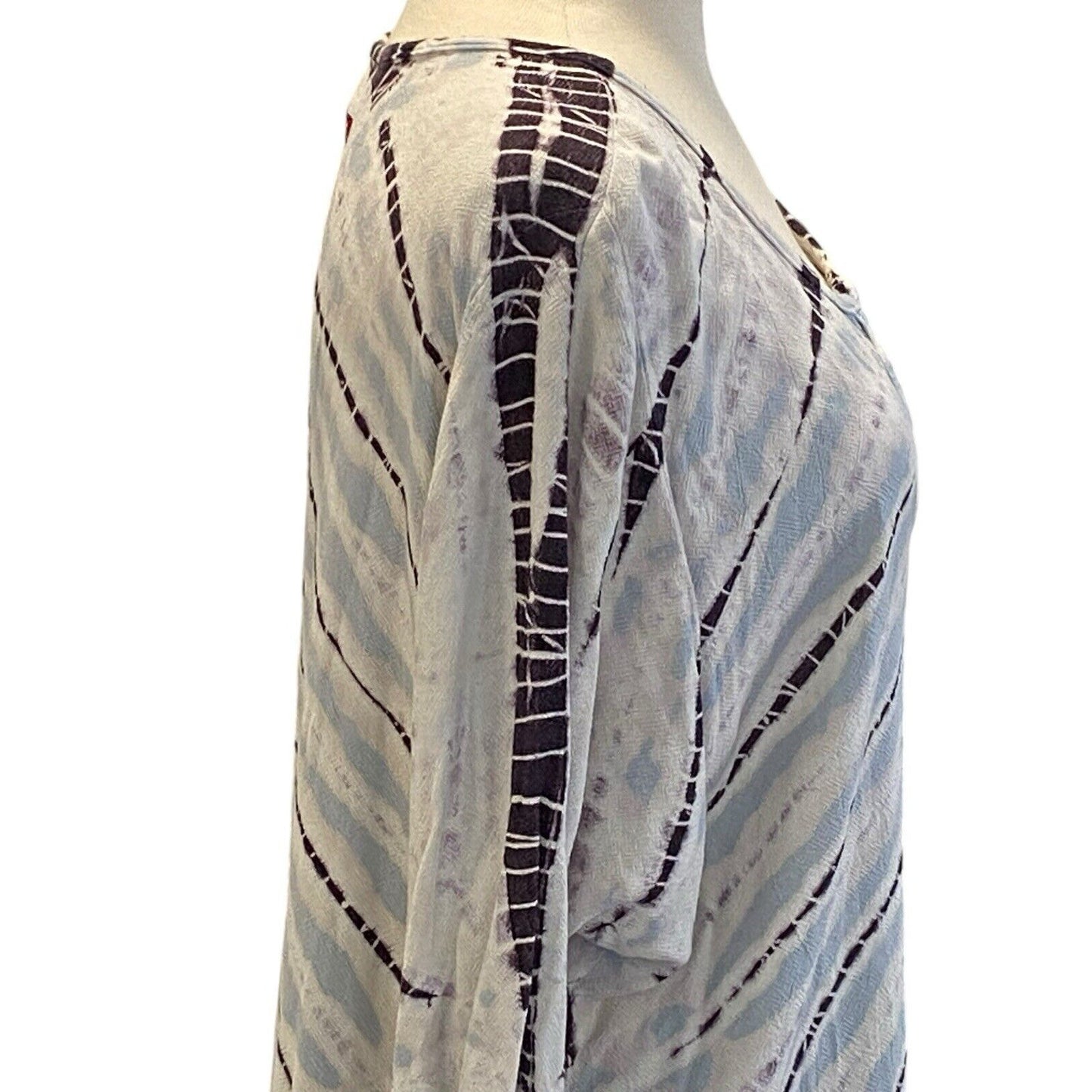 Size Small Hard Tail Forever Boho Tie Dye Tunic Top Blue EUC Horizontal Stripe
