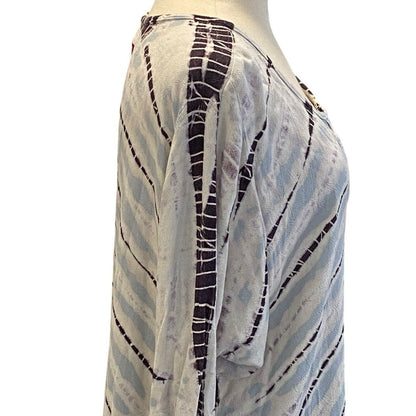 Size Small Hard Tail Forever Boho Tie Dye Tunic Top Blue EUC Horizontal Stripe